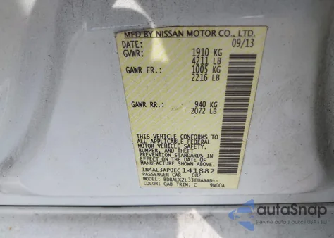 2014 Nissan Altima 2.5 Sl from USA, damaged, VIN 1N4AL3AP0EC141882